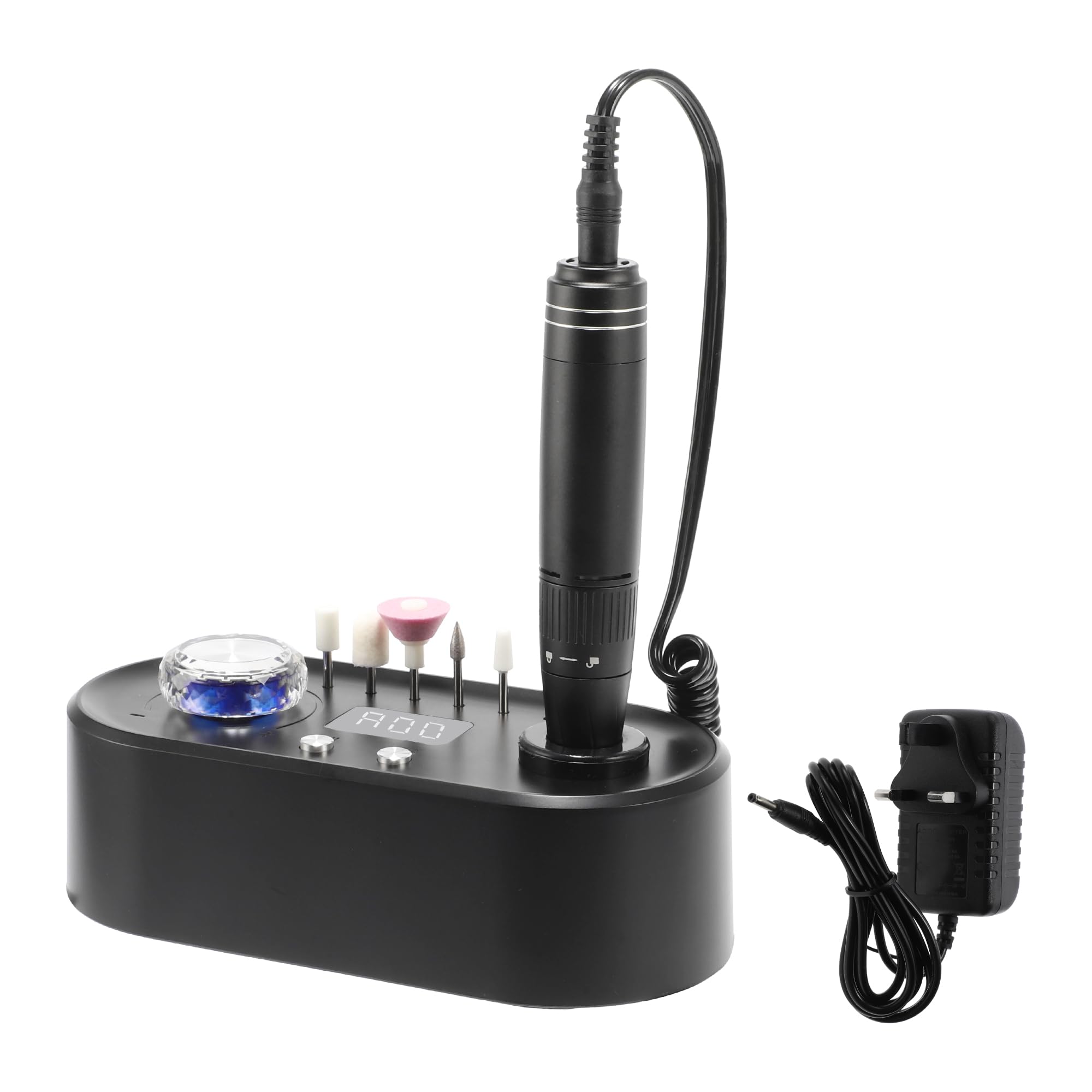 VOCOSTE Electric Cordless Nail Drill Kit, 40000RPM Nail Drill Machine, Black