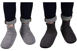 Panda Bros Slipper Socks Soft Cozy Thick House Indoor Boot Sock Shoes with Anti-Skid Bottom Soles for Men's