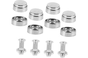NUOBESTY Car License Plate Screws Kit Stainless Steel Theft-Resistant Plate Bolts and Nuts with Decorative