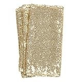 Ling's moment Sparkly Sequin Table Runner Champagne 12 x 108 Inch (Hem Edge) for Thanksgiving Christmas Wedding Engagement Party Bridal Baby Shower Dresser Decorations