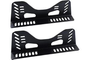 Mqetly 2 Race Aluminum Alloy Seat Side Mount Brackets with Multi Hole Side Mounting Bracket, Black