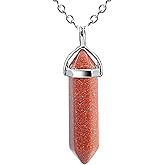 Crystal Necklaces for Women, Hexagon Crystal Point Pendant Necklace, Healing Crystal Stone Necklace for Mother's Day Gift