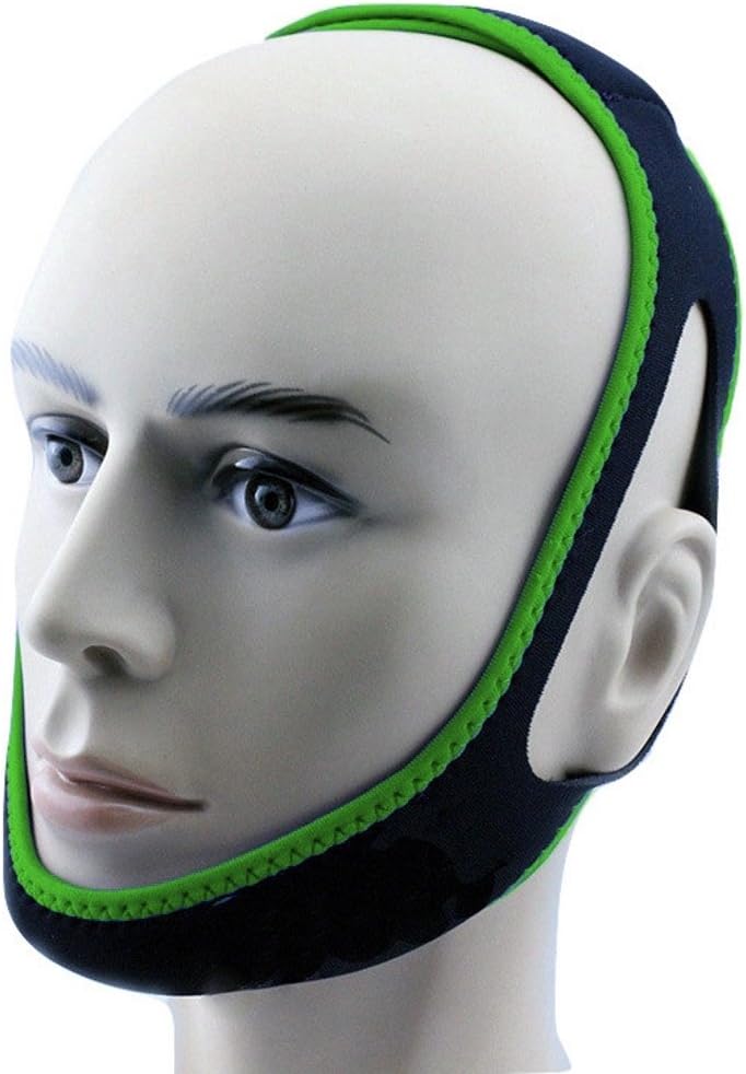 Anti Snore Chin Strap by NONPAREIL - Quieter Nights for Mouth Breathers and Their Companions, Lucky Green (X-Long 30")