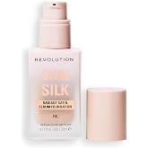 Revolution Skin Silk Radiant Satin Serum Foundation, F4C Light Skin Tones | Buildable Coverage, Hydrating Hyaluronic Acid for a Natural Finish, Vegan &amp; Cruelty-Free, 0.77 fl oz