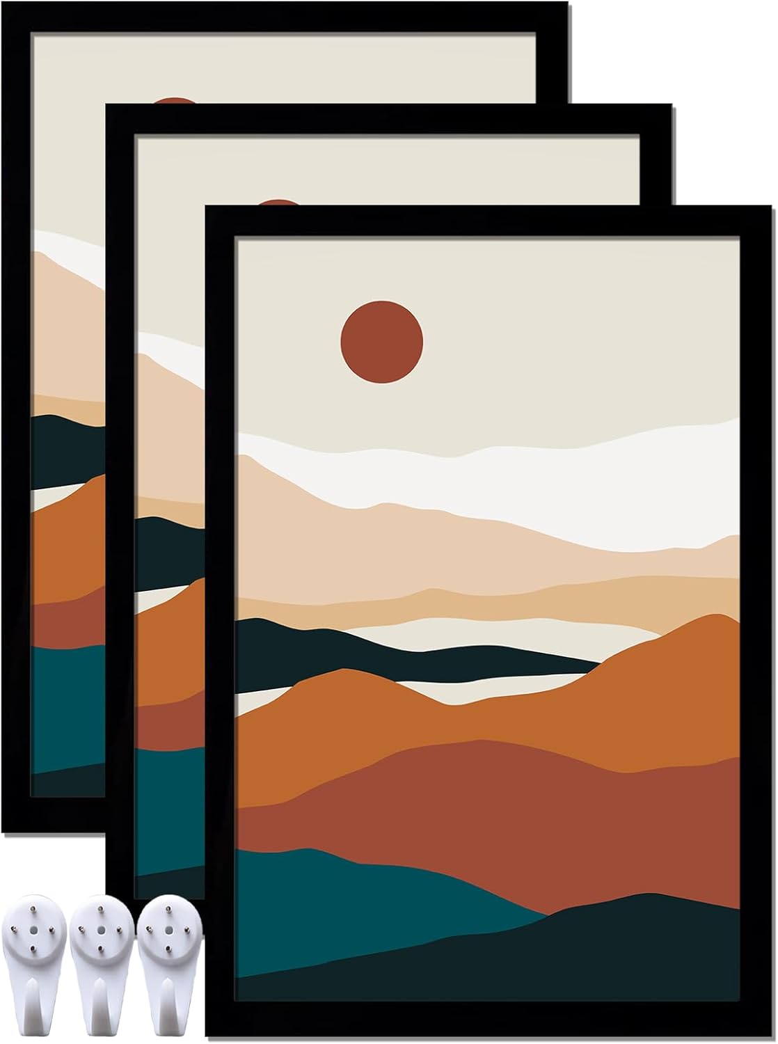 Photo Albums, Frames & Accessories - ijuerybai Black 16x24 Picture Frame Set of 3, High Transparent Frame for 16 By 24 Photo Collage Canvas Poster Size Wall Mount and Tabletop Horizontally Vertically (Black, 16 x 24 inches)