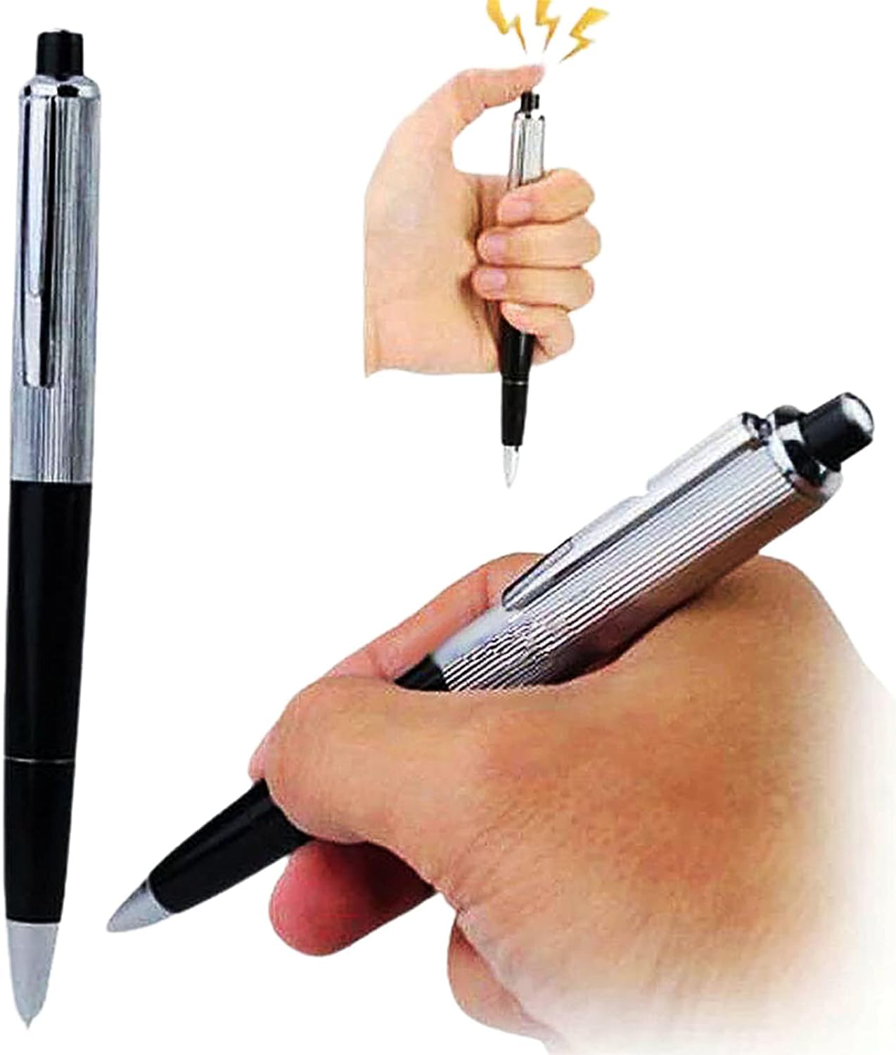 Rosojodg Black Gadget Pen, Gag Joke Funny Prank Trick Novelty Gift, Electric Shock Pen to Friend Electric Shock Pencil Trick Prank Gag Gadget
