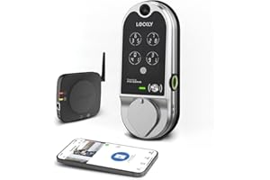 Lockly Vision Smart Lock, HD Video Doorbell Smart Locks for Front Door, Fingerprint Door Lock, Touchscreen Keypad, App Control, No Monthly Fee, Auto Lock - Satin Nickel