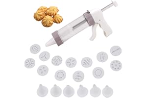 Cookie Press Gun Kit Set, DIY Biscuit Maker with 13 Discs and 6 Icing Tips, Kitchen Baking Tools