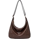 NIUEIMEE ZHOU Hobo Bags for Women Foldable Vegan Leather Shoulder Handbag Slouchy Tote Crossbody Purses