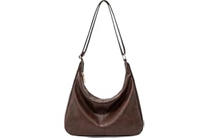 NIUEIMEE ZHOU Hobo Bags for Women Foldable Vegan Leather Shoulder Handbag Slouchy Tote Crossbody Purses