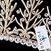 FUMUD Vintage Wedding Bridal Rhinestone pearl Gold Headband Crown Tiara Hair Accessories (Gold)