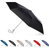 totes Automatic Eco Open Close Water-Resistant Travel Folding Umbrella with Sun Protection