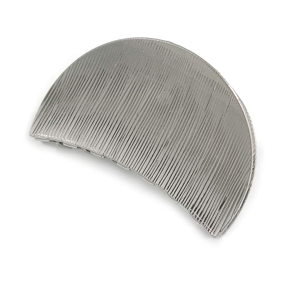 Gunmetal Finish Scratched Crescent Hair Claw/Clamp - 60mm Across