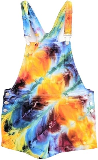 tie dye overall shorts