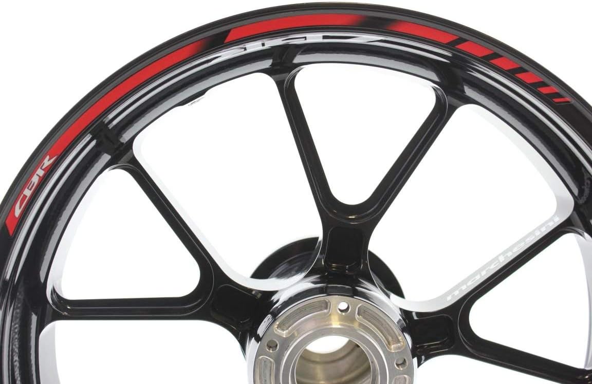 17" Wheel Arch/Rim Strips Stickers Decals Tapes Pre-Cut Water/UV Proof Rimstriping Reflective Motorbike/Motorcycle Graphics for Honda CBR 1000RR Fireblade - Red