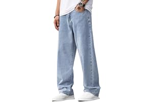LuminBlaze Baggy Jeans for Men Y2K Streetwear Vintage Wide Leg Loose Fit Denim Pants Hip Hop Skater Carpenter Jeans