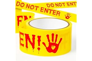AEGYPIUS Do Not Enter Tape Halloween Caution Tape Party Decorations, 1.92 in x 82 feet Yellow Caution Tape Halloween Tape, Halloween Decor Indoor and Outdoor for Halloween Party Decorations