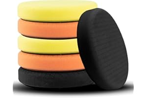 AUTO CARE Autocare 6Pcs 5.5" Face for 5" Backing Plate Compound Buffing Sponge Pads Polishing Pads Kit Buffing Pad for Car Buffer Polisher Sanding,Polishing,Waxing