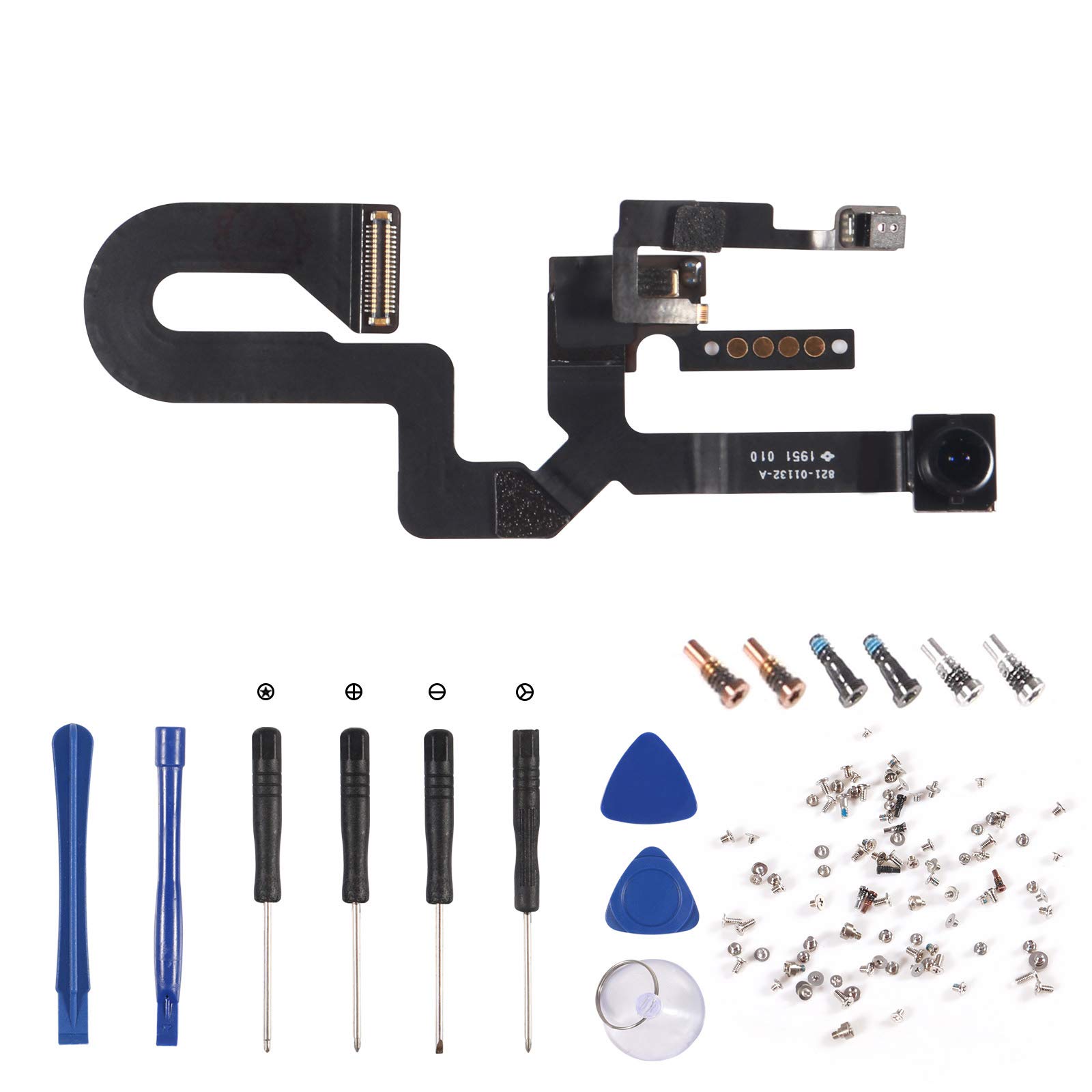 ALAMSCN Front Camera Flex Cable Replacement for iPhone 8 Plus with Proximity Sensor Light Sensor Microphone Cable + Full Set Screws with Repair Tool Kits