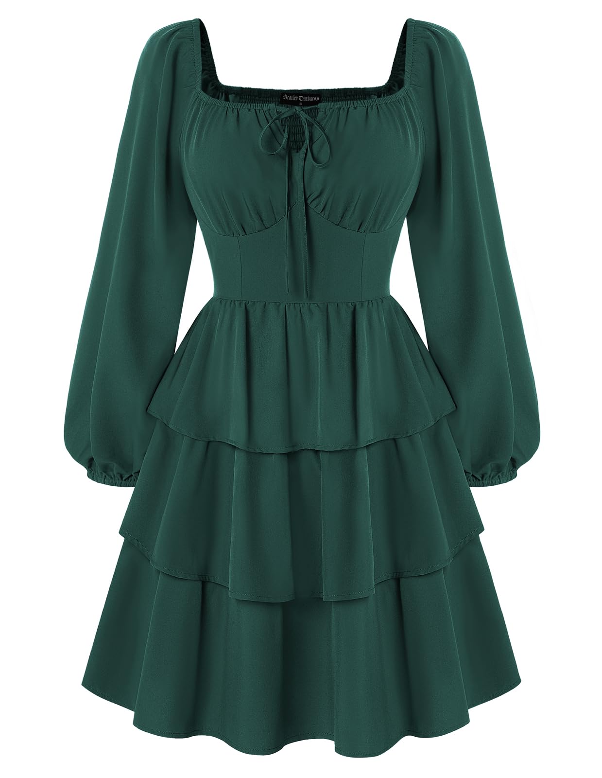 Scarlet Darkness Maxi-rok voor dames, lang, dubbellaagse renaissance Scarlet Darkness Maxi-rok voor dames, lang, dubbellaagse renaissance