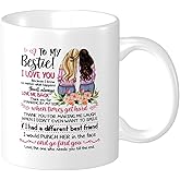 Wisedeal Bestie Coffee Mug, Funny To My Bestie Coffee Tea Cup Best Friends or Birthday Gifts for Soul Sister Mom Aunt Friends Forever BFF Friendship Present for Her Women 11oz Ceramics White