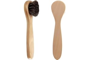 KOOTINN 2-Pack Wood Handle Facial Cleansing Brush with Soft Horsehair Natural Bristles, Gentle Exfoliating Scrub Brush for Face and Skin Care