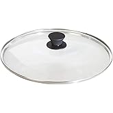 Lodge Round Glass Lid, Tempered Glass with Silicone Knob, 12 Inches | Tempered Glass Pan Cover with Silicone Knob for Moisture Locking &amp; Easy Viewing, Oven-Proof Lid for Skillets