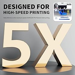 AMOLEN TPU 3D Printer Filament 1.75mm, Flexible
