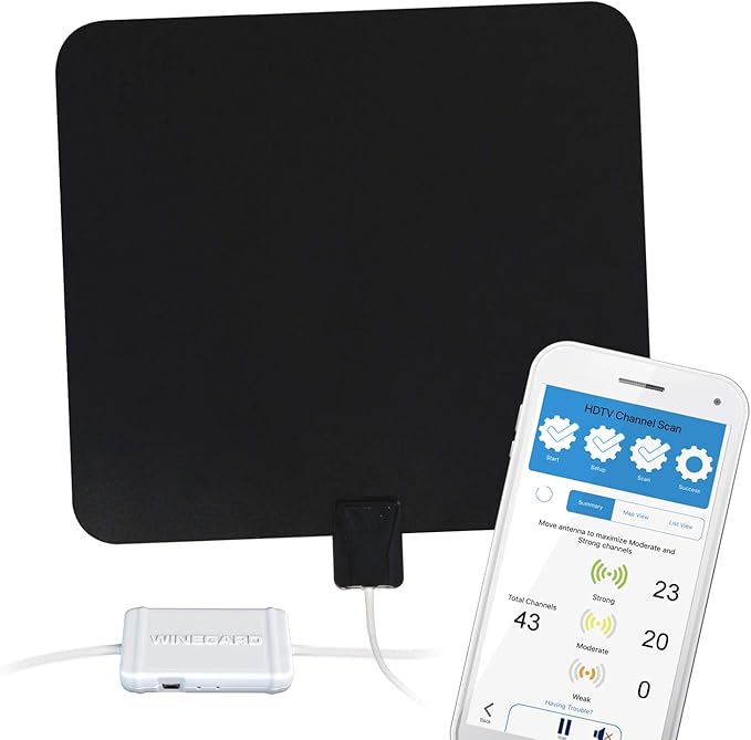 Winegard Flatwave Amped Pro HDTV Indoor Antenna with Bluetooth Signal