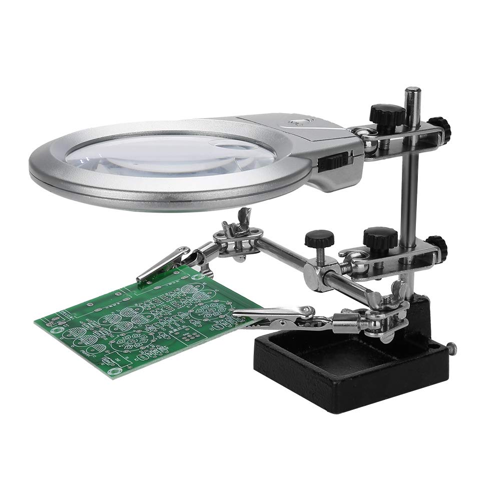 Magnifying Glass, Magnifier with Light Jewlers Magnification Glasses Magnifying Glass for Crafts Projects Sawing Application