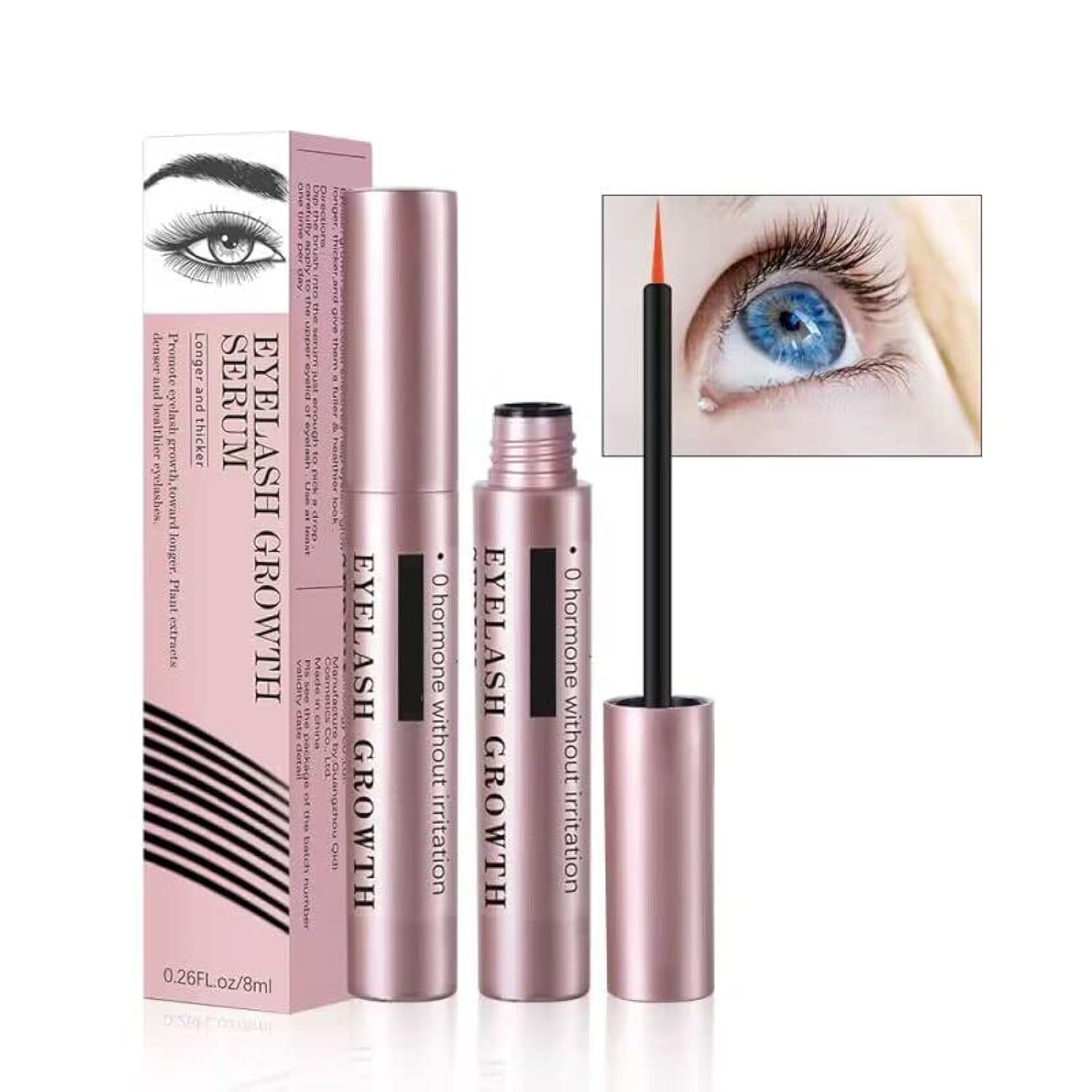 zalati Eyelash Growth Serum Rapid Growth Serum with Mascara Stick for Natural Eyelash Enhancing Tools - 8ml