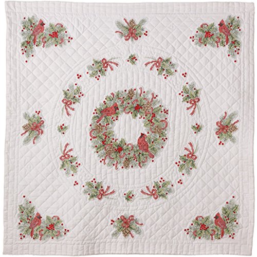 Bucilla Cardinal Lap Quilt Stamped Cross Stitch Kit45\"X45\" Arts