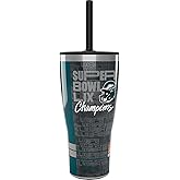 Tervis Traveler NFL Philadelphia Eagles - Super Bowl LIX Champions Triple Insulated Tumbler Travel Cup Keeps Drinks Cold & Hot, 30oz with Straw Lid, Stainless Steel
