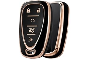 ELOHEI for Chevy Key Fob Cover Case TPU Protector Holder for Chevrolet 2020 2019 2018 2017 2016 Chevy Malibu Camaro Cruze Traverse Trailblazer Spark Equinox Sonic Volt Bolt(Fits 5 Buttons)