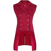 sehseek Mens Victorian Suit Vest Steampunk Gothic Medieval Waistcoat Costume