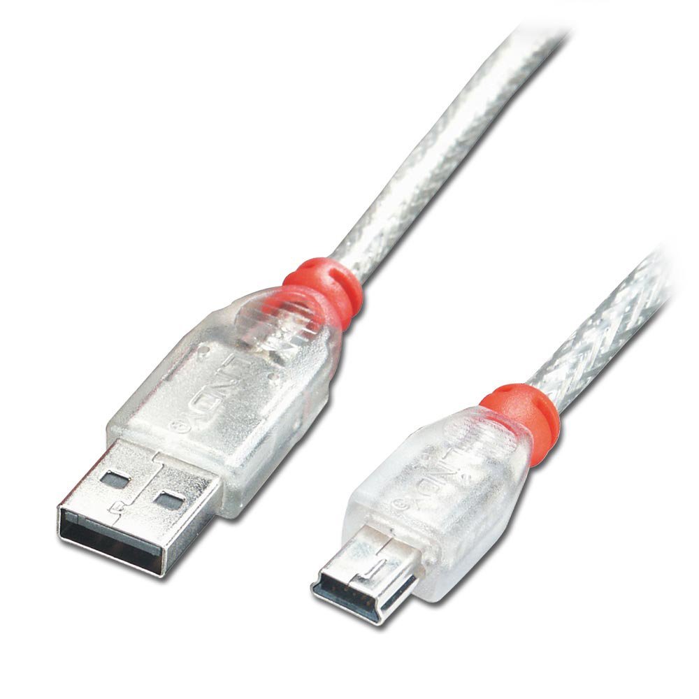 Lindy 5m USB 2.0 Cable - Type A To Mini-B, Transparent