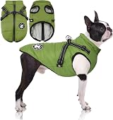 LUOWAN Warm Dog Coat with Harness Waterproof Winter Coat for Small Medium Large
