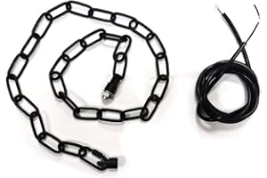 BOKT 6Feet Metal Black Chain Gold Chain with Cord Wires Hardware Accessories for Your Dining Chandelier Lighting Fixture Ceiling Pendent Light Hanging Lamp Fixture etc (Black/Gold) (Black)