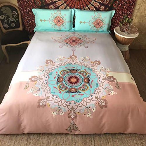 XUEXIN Cotton 50S long-staple cotton satin printed quilt cover wedding four-piece Beding Sets queen king size 1pc Duvet Cover 2pcs Shams 1pc Flat Sheet , figure 6 , King