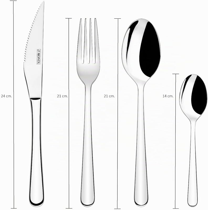 Pisa | Set de Couverts 24 Pièces Contemporain Argent