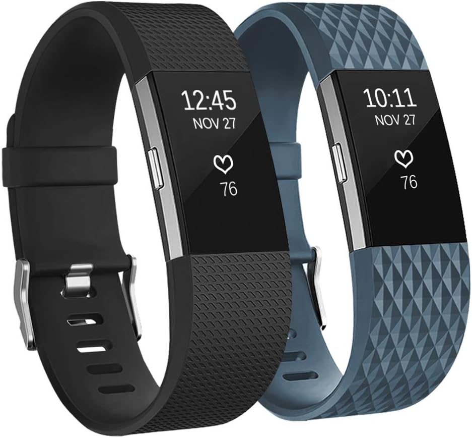 Adepoy Replacement Sport Strap Band Compatible for Fitbit Charge 2, Adjustable Accessory Sport Wristband Small Large Women Men