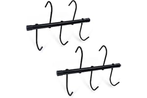 LAJIAOZ 2 Pcs Tack Rack with Swivel Hooks, Hanging Portable Bridle Rack Hangers for Horse Tack Holder Stall Fence Trailer Accessories(5 Hooks Style)