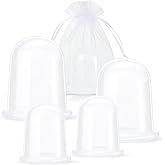 Nuanchu 4 Pcs Silicone Cupping Therapy Set 2 Sizes Silicone Cupping Set Studio and Household Massage Therapy Cups for Cellulite Joint Pain Muscle Pain(Transparent Color)