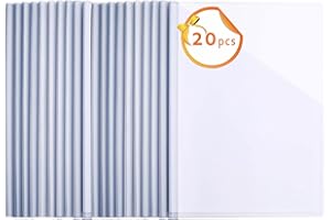 INDKOPVA Report Covers with Sliding Bar, 20 Pcs Premium Clear Front Report Covers Fit Letter A4 Size [Up to 80 Sheet Capacity