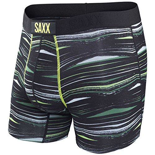 Saxx Mens Vibe Modern Fit Boxers Underwear Large Dark Olive Combo