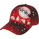 Funny Christmas Snowflake Buffalo Plaid Baseball Cap Cute Xmas Holiday Hats for Men and Women