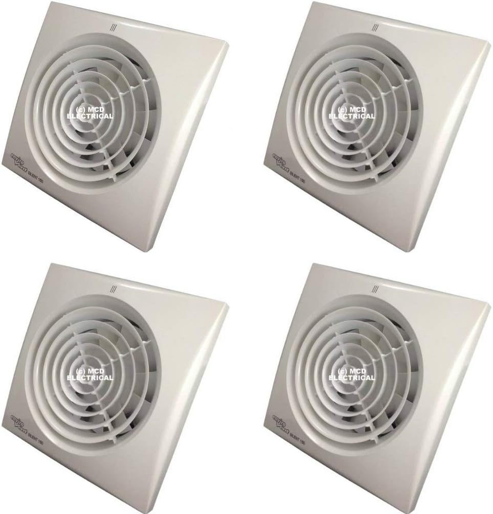 Pack of 4 x Envirovent SILENT150HT Extractor Fan with Humidistat/Timer