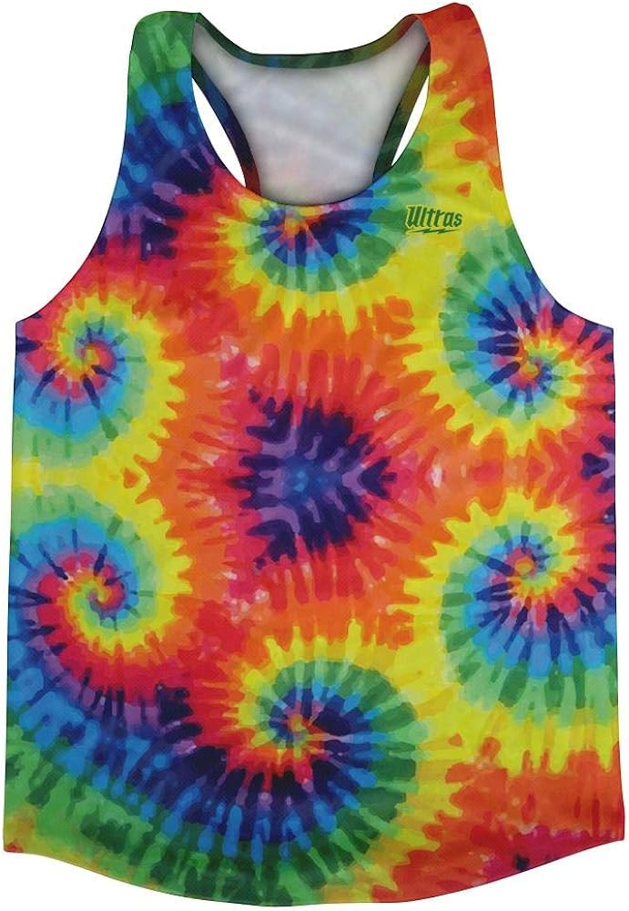 Ultras Tie Dye Running Racerback Tank Track Singlet Jersey, Multicolor