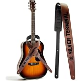 ZIPYOODU Custom Guitar Strap, Personalized Leather Strap with Name &amp; Icon - Padded Comfort for Acoustic Electric &amp; Bass