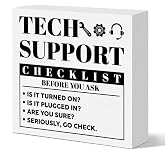 Funny Tech Support Gifts for Women Men, It Support Engineer Computer Programmer Geeks Coders Christmas Birthday Gifts IT Office Cubicle Desk Decor Sign, Checklist Before You Ask